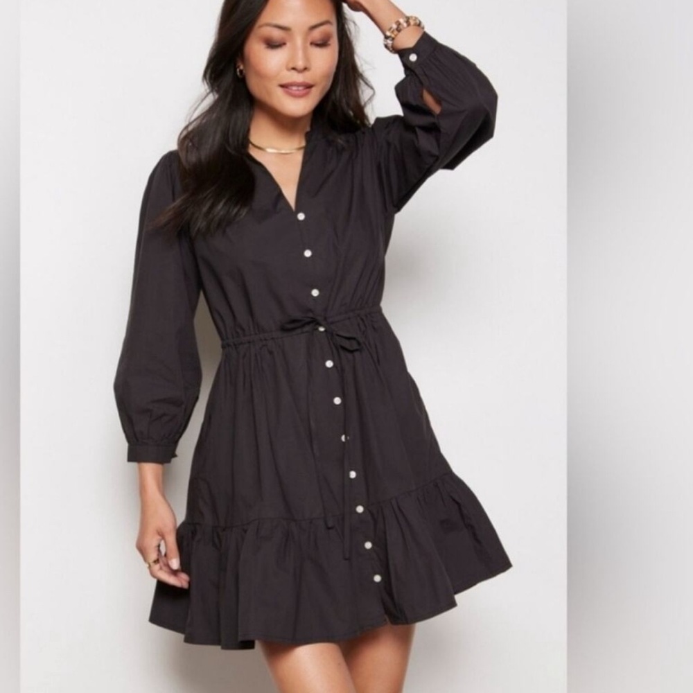 Trovata Birds of Paradis Yulia Shirtdress in Black Sz S
